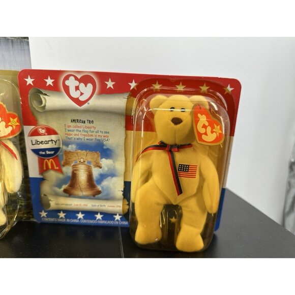 TY Teenie BEANIE "Spangle The BEAR, Liberty The Bear & Spangle The Bear (AB) - Picture 3 of 5